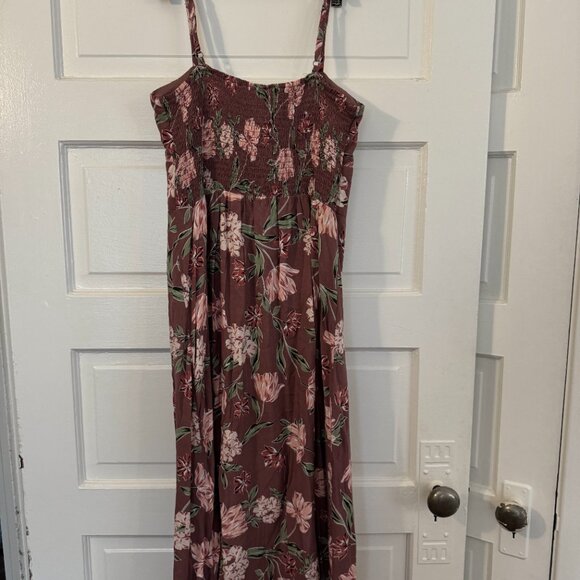 Mauve / Hawaiian AUW Retro Floral Midi Dress / Sundress - Sz L - Picture 6 of 7